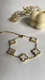 vintage black double sided clover Bracelet