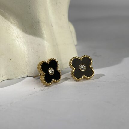 noir clover studs.