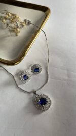 Infinite blue zircon necklace set