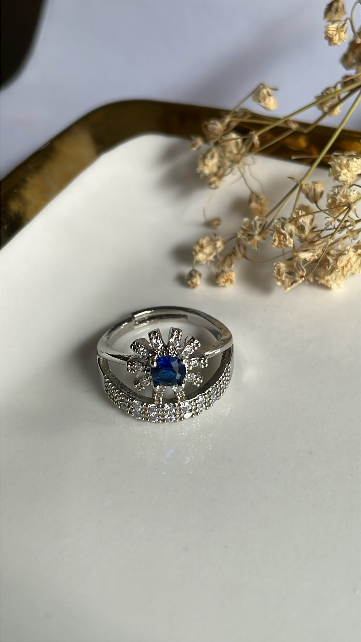 B2F39921-2922-4AAE-8070-DFBB76423EB6 Rina sapphire ring (Adjustable Size) - Image 1
