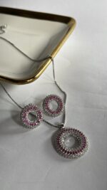 Pink moonlit glow necklace set